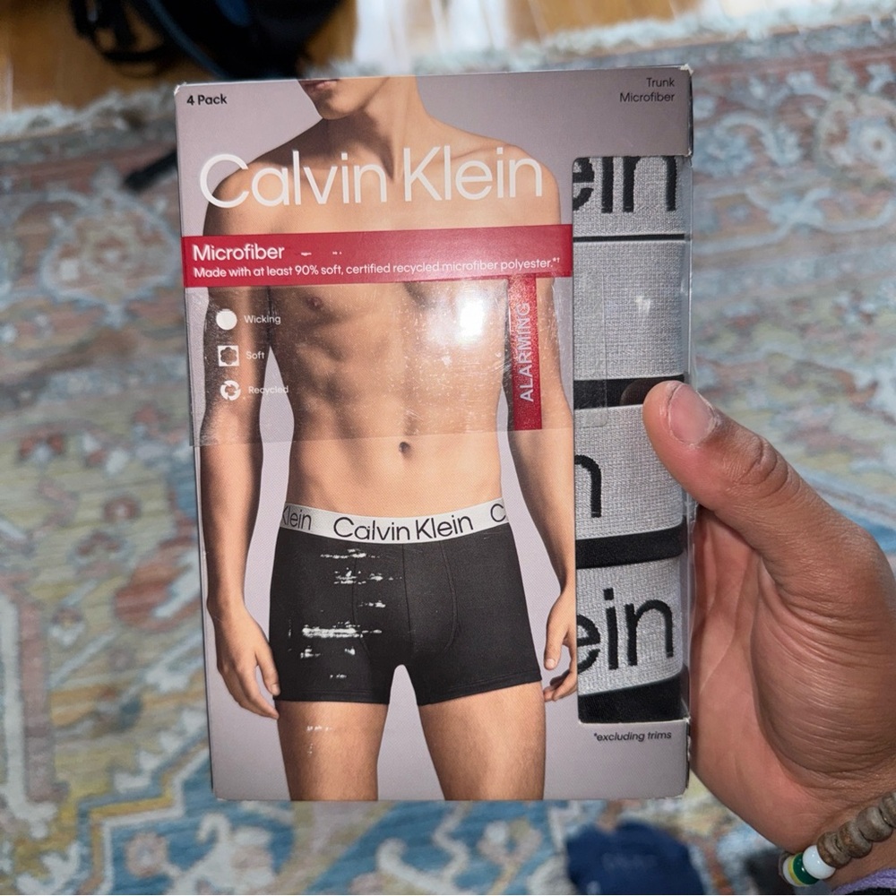 Calvin Klein Men's Black Microfiber Trunk Underwear - 4 Pack